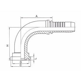 Hydraulická koncovka 25,3/4", SFL, 90°